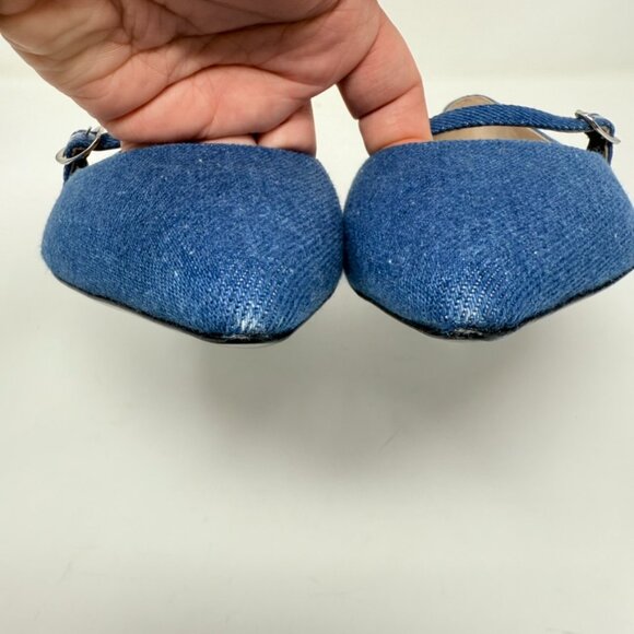 New Stuart Weitzman Emilia Mary Jane Ballerina Flats Denim Sz 10 - Picture 9 of 14